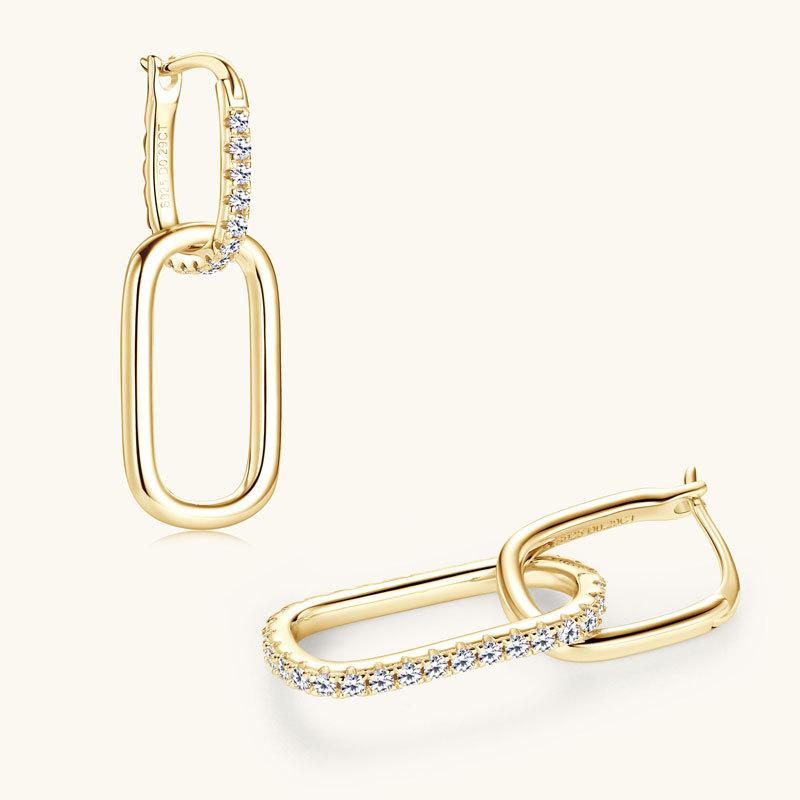 Серьги-асимметрии Silvere Glam в японском и корейском Ins-стиле с муассанитами, женственные и индивидуальные серьги, серьги из стерлингового серебра S925