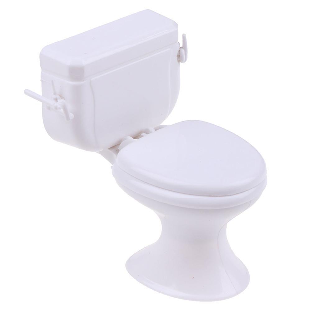 Playing House Miniature Toilet White Closestool Model Doll Accessories Dollhouse Furniture