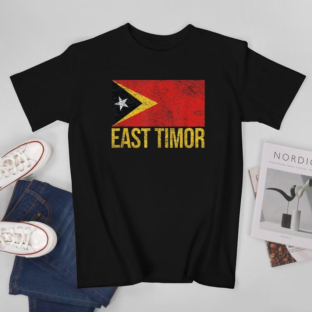 More Design East Timor Flag Unisex Tshirt Tees Tshirt Oneck T Shirts Unisex Boys Clothing 100 Cotton