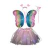 1 Set Luminous Butterfly Wings Set Kids' Glowing Wings Outfit for Halloween Costume Party Decoration