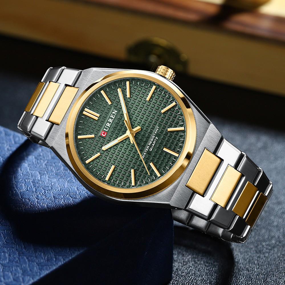 CURREN 8439 Мужские кварцевые часы на стальном ремешке Business Casual