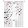 Музыкальные ноты и сердца прозрачные занавески для гостиной современные вуалевые тюль оконные занавески для спальни кухонные шторы