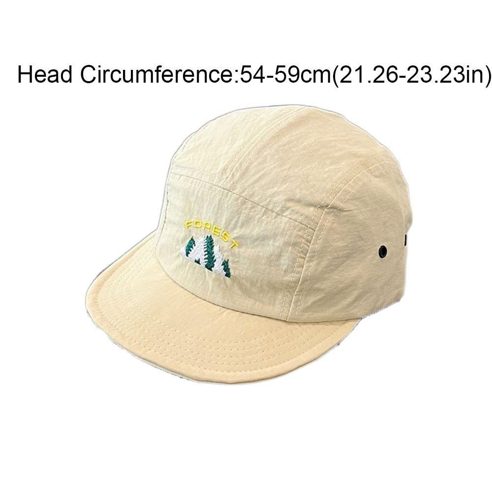 Retro Solid Color Short Brim Baseball Cap Quick-Dry Soft Top Sun Hat Adjustable Drawstring Peaked Cap Girl