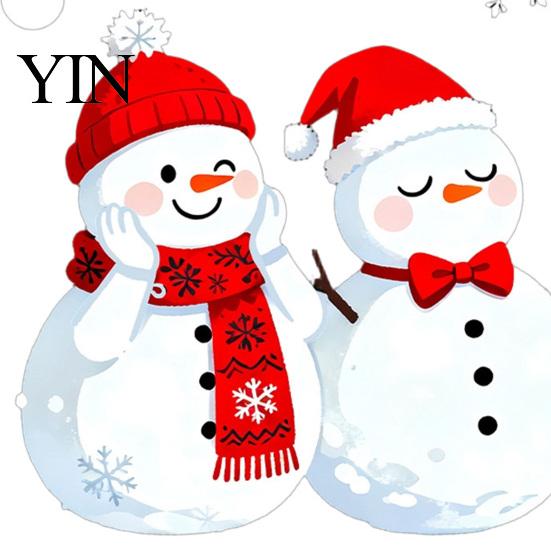 Merry Christmas Decor 1/2 Sheets Snowman Window Cling, Cartoon Decorative Glass Sticker Sticker, Waterproof Static Decal for Winter Holiday