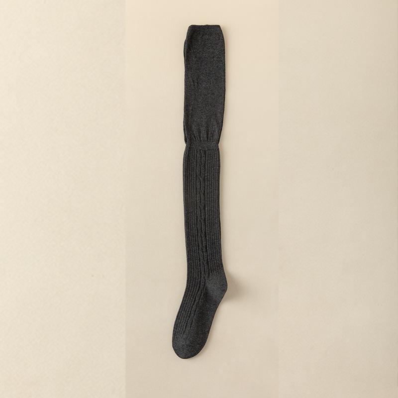 Носите Ботинки Надетые Поверх Гольф Женские Чулки Женские Осенние И Зимние Японский Узор Косычка Высокие Гольфы На Бедро