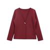 Kaslead New Women clothes Western Style Fashion Simple V-neck Long sleeve Knitted Outerwear 4192005 712