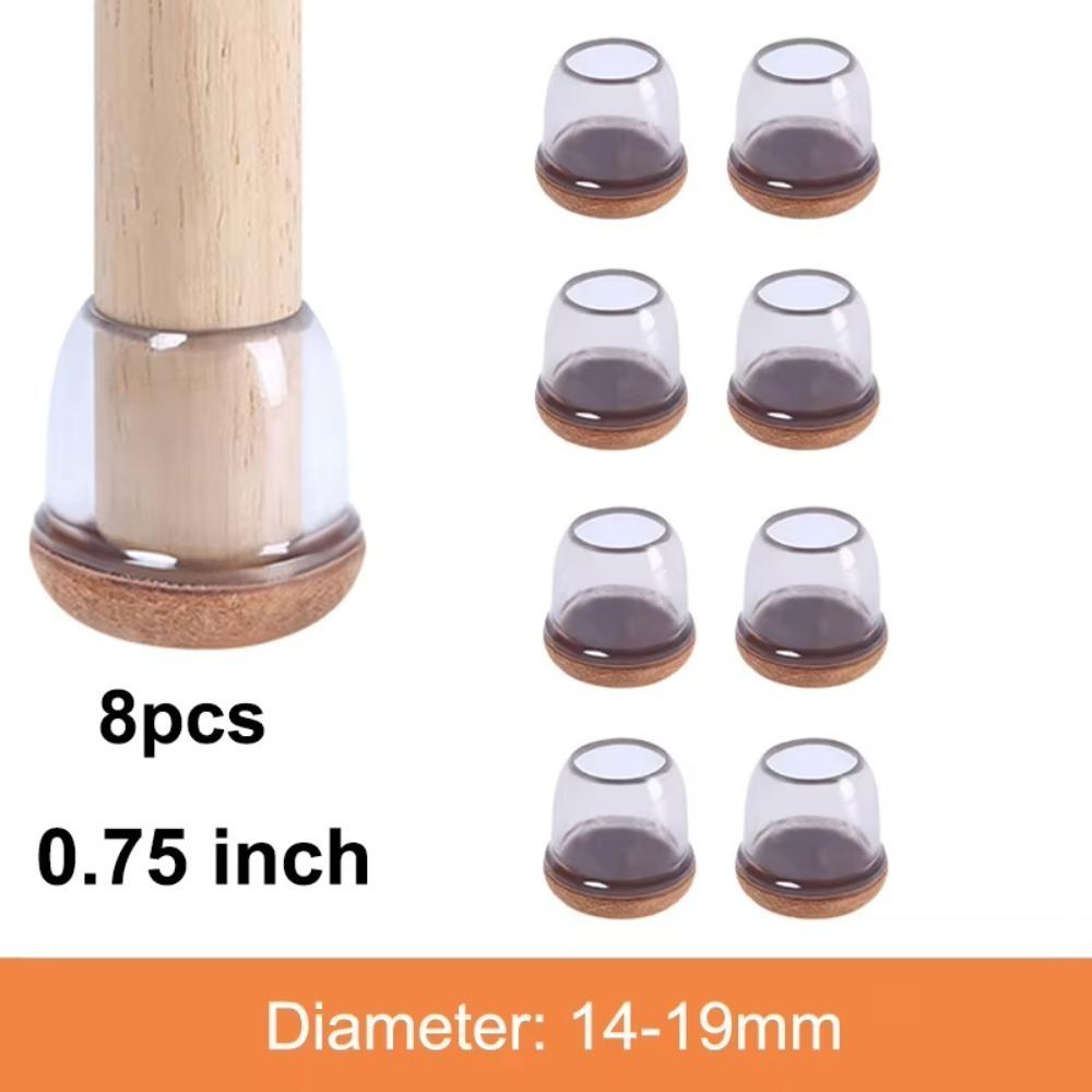 8pcs Felt Bottom Furniture Floor Feet Cup Thick Chair Leg Caps Decor Furniture Table Leg Pad Home