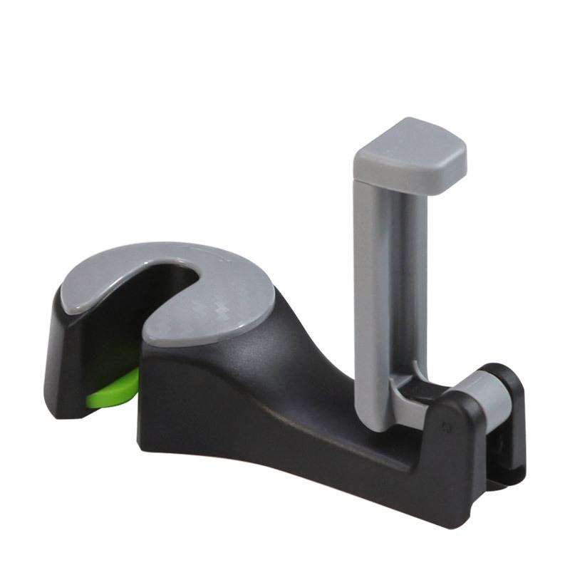 2 in 1 Car Headrest Hook with Phone Holder Seat Back Hanger for Cloth Foldble Clip Bag Handbag Purse Grocerys Organizer