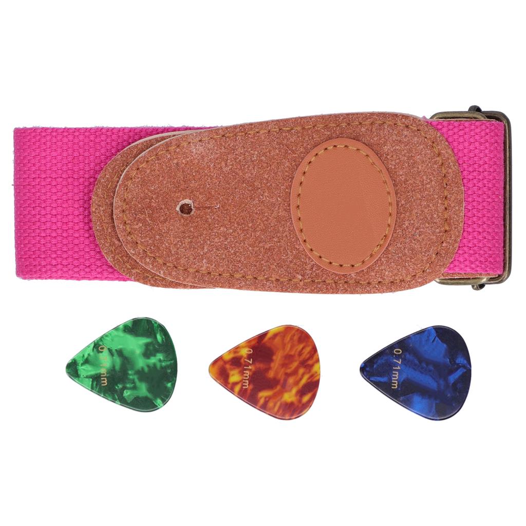 Ремень для гитары на шею Целлулоидные медиаторы с установочными деталями Аксессуары для струнных инструментов Розовый