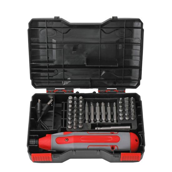 1 комплект, электрическая отвертка 4 В, 43 бита, встроенный аккумулятор емкостью 1300 мАч, электрическая отвертка с обратной зарядкой через USB, инструмент для разборки, бытовая техника