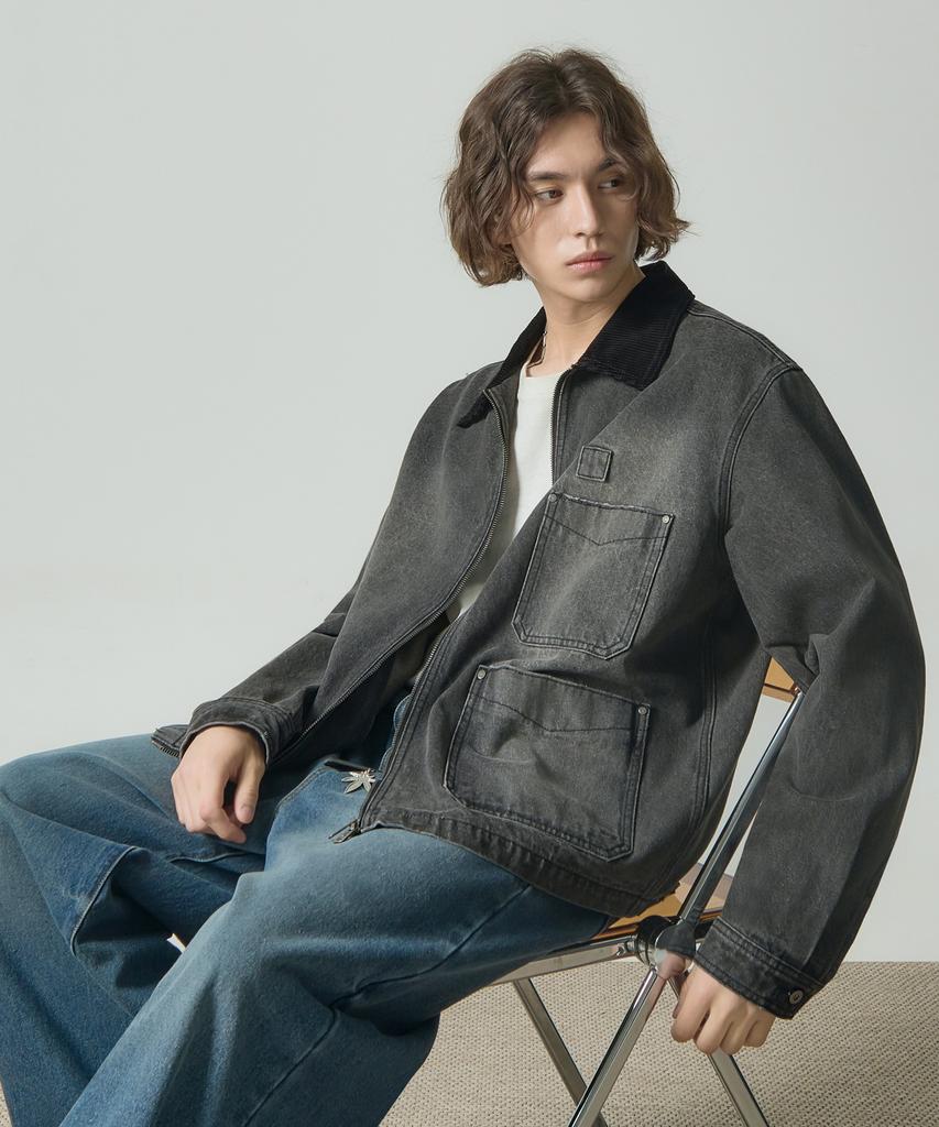 Джинсовая куртка Dimitri Black 2Way Og Essential Fade Wash Michigan Denim Jacket_Vintage Black