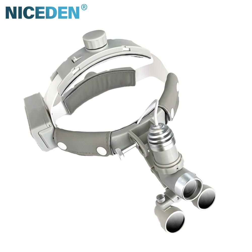 Niceden / X2.5/X3.5 Увеличительное стекло Хирургические стоматологические лупы Мощность налобного фонаря 7 Вт Яркость светодиодов Стоматологическая налобная лампа Медицинская смотровая лампа