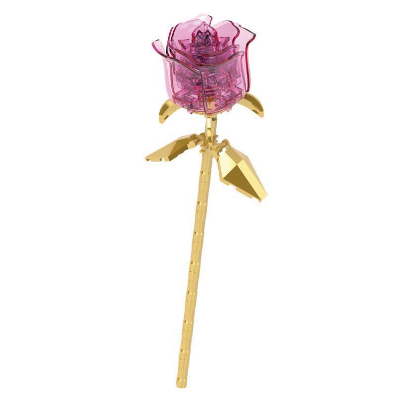 Tulip Lego-Compatible Everlasting Flower Building Blocks: Puzzle Ornament Potted Plant Toy, Valentine's Day Rose Gift.