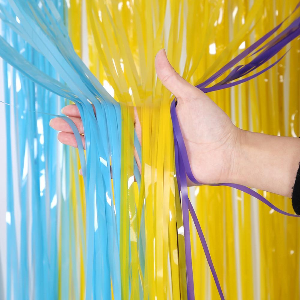 Bright And Cheerful Fluorescent Macaron Rain Curtain Ideal For Kids Birthday Celebrations