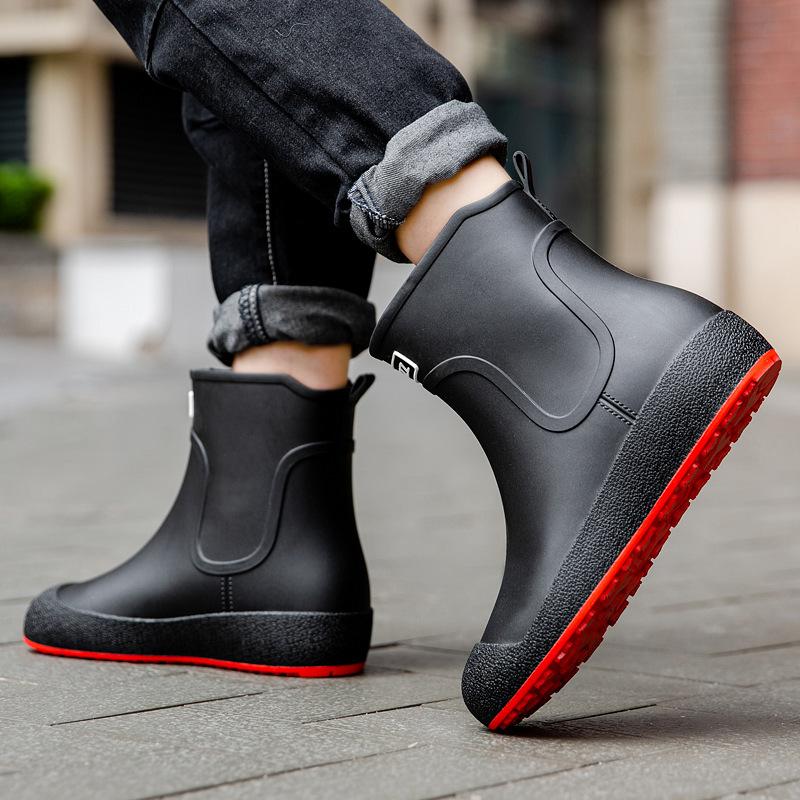 Резиновые сапоги мужские и женские уличные водонепроницаемые рабочие ботинки модные кухонные для автомойки рыбалки резиновые ботинки галоши