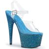 17cm Pole Dance High Heels Stiletto Nightclub Super High Heel Sexy Waterproof Table Sandals Glitter Fish Toe Transparent YKC