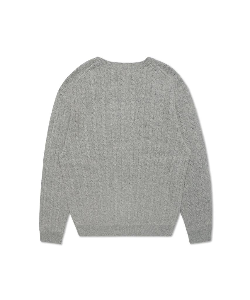 POLO RALPH LAUREN Cable Knit Wool Cotton Sweater - Grey
