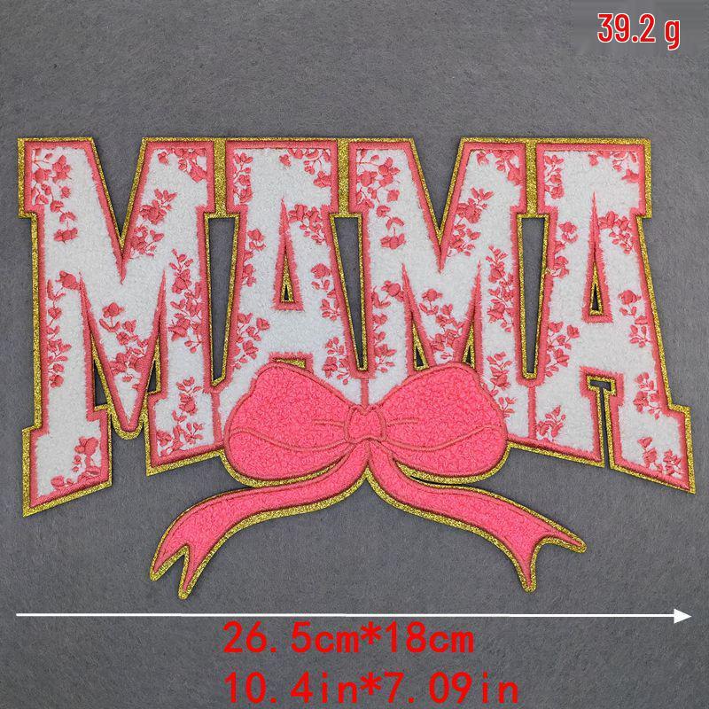 Liteon Glitter Bowknot Chenille Embroidery Patch for Clothes, Bags, Hats