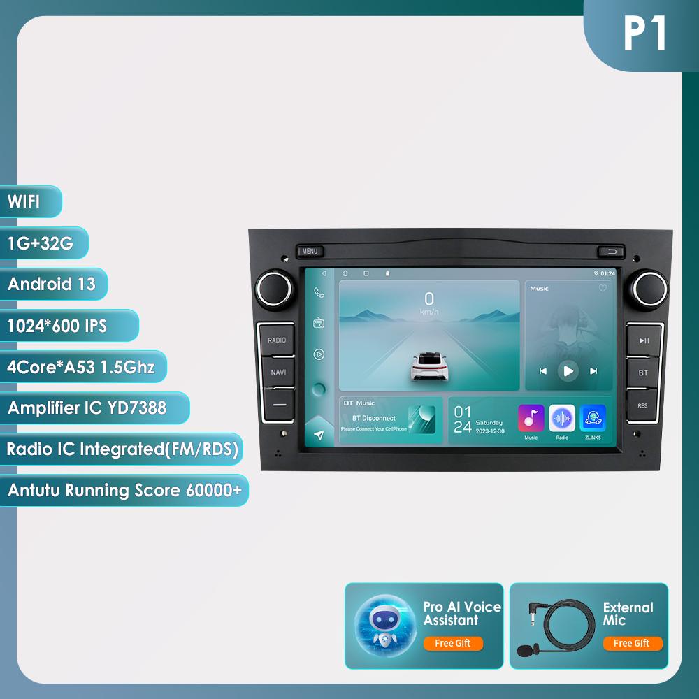 OSSURET Intelligent 8G 128G Android 12 Car Radio For Opel Astra H J 2004 Vectra Vauxhall Antara Zafira Corsa C D Vivaro Meriva 4G Carplay GPS Player