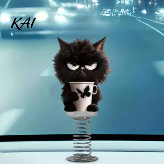 Clear Double Sided Printing Decors Cute Cat/Dog Car Dashboard Ornaments, 2D Flat Acrylic Decorations Vivid Cartoon Pet Desktop Ornaments with