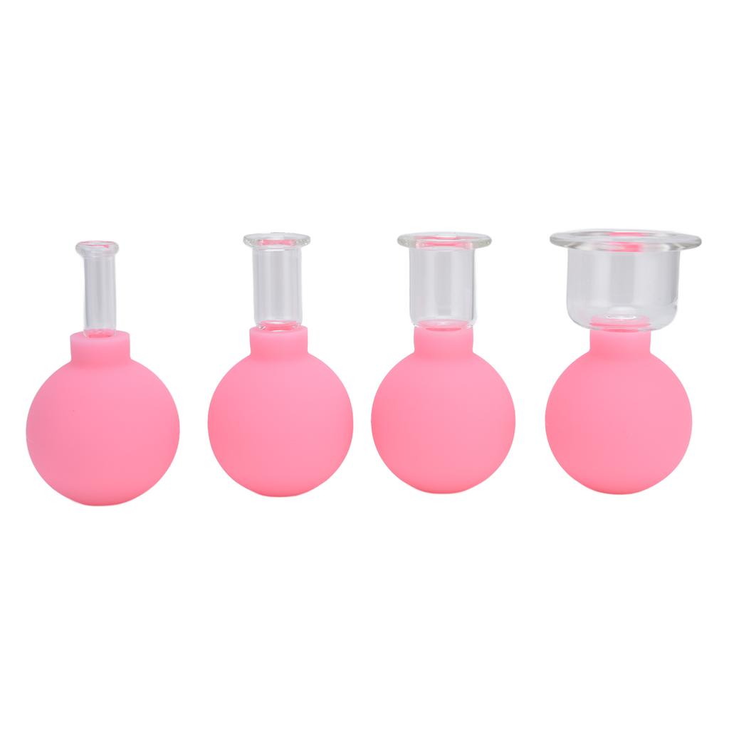 Набор силиконовых банок для вакуумного массажа, 4 шт., для лица, ног, рук, спины