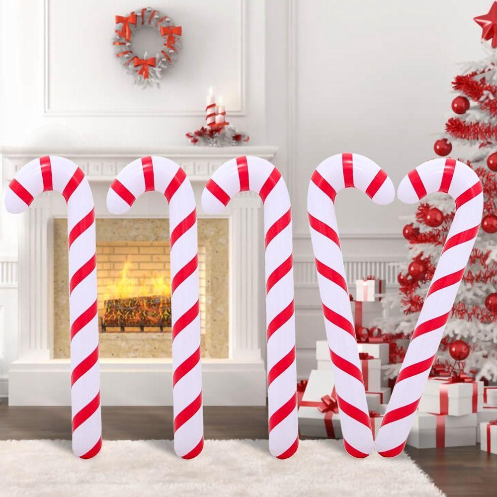 90cm Indoor Outdoor New Year Party Candy Cane Stick Balloons Party Favors Christmas Supplies