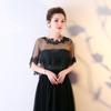Casual O-Neck Lace Short Sleeve Bridal Wedding Elegant Women Cape Summer Black Applique Tulle Evening Prom Cape Cosplay Shawl