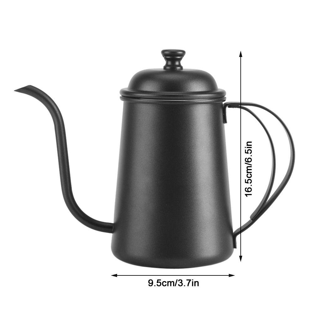 650ML Capacity Coffee Drip Pot Black Color Stainless Steel Kettle Home Brewing Kettle Home Use