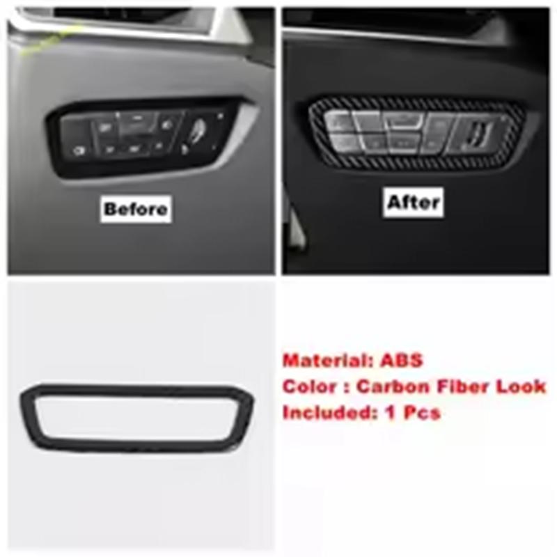 For BMW 3 Series G20 - 2024 Carbon Fiber Style Car Interior Headlight Switch Frame Cover Sticker Trim Decoration Sticker