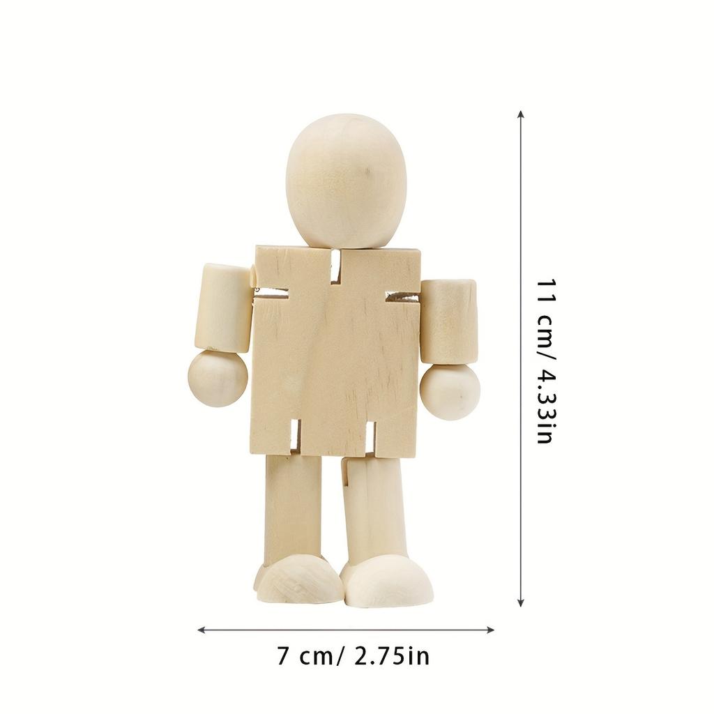 Wooden Figures DIY Doodle Wooden Man Wooden Crafts Figures Crafts Ornaments
