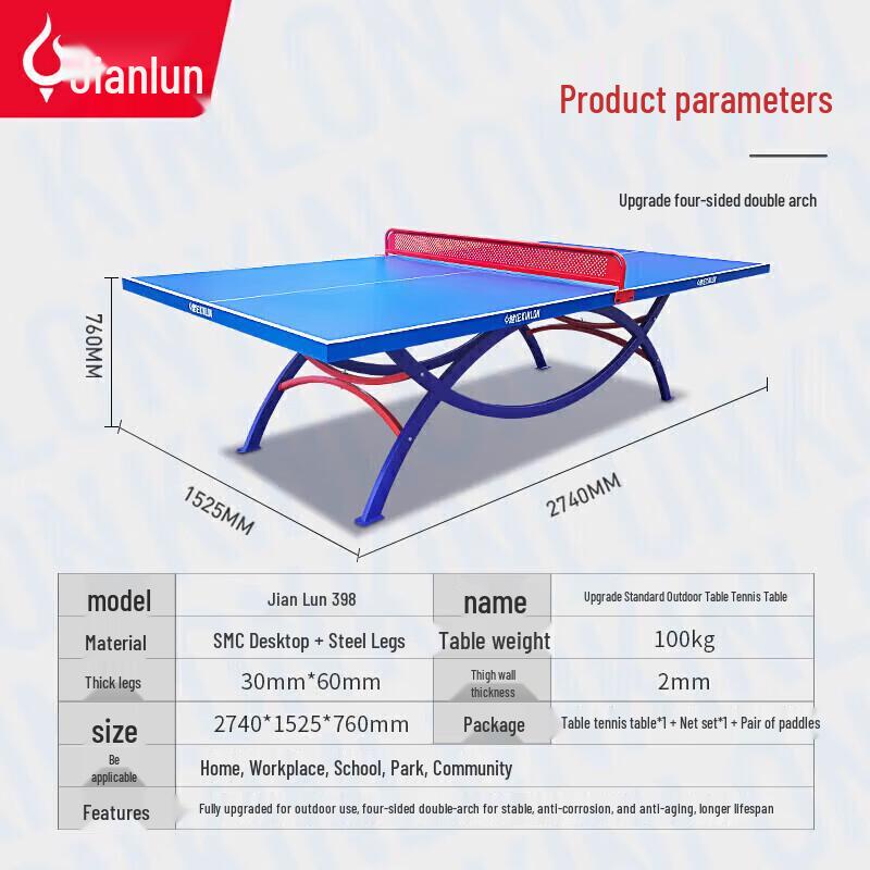 JEEANLEAN Outdoor Ping Pong Table