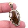 Natural Pietersite Gemstone 925 Solid Sterling Silver TwoTone Pendant 1.50" D7m13