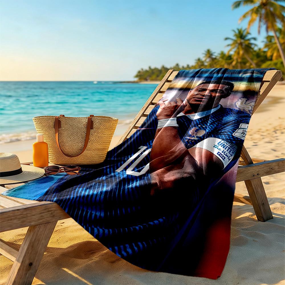Mbappe Beach Towel Soft Durable Quick-Dry Comfortable Lightweight Suitable for Swimming, Gym, Camping, Yoga Vacation