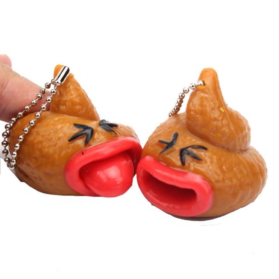 Anti-stress Tongue Out Poop Toy Universal Finger High Elasticity Tricky Squeeze Prank
