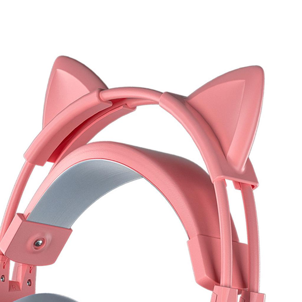 Наушники Cat Ear с микрофоном для шумоподавления для девочек, полностью обернутые амбушюры, проводные, игровые