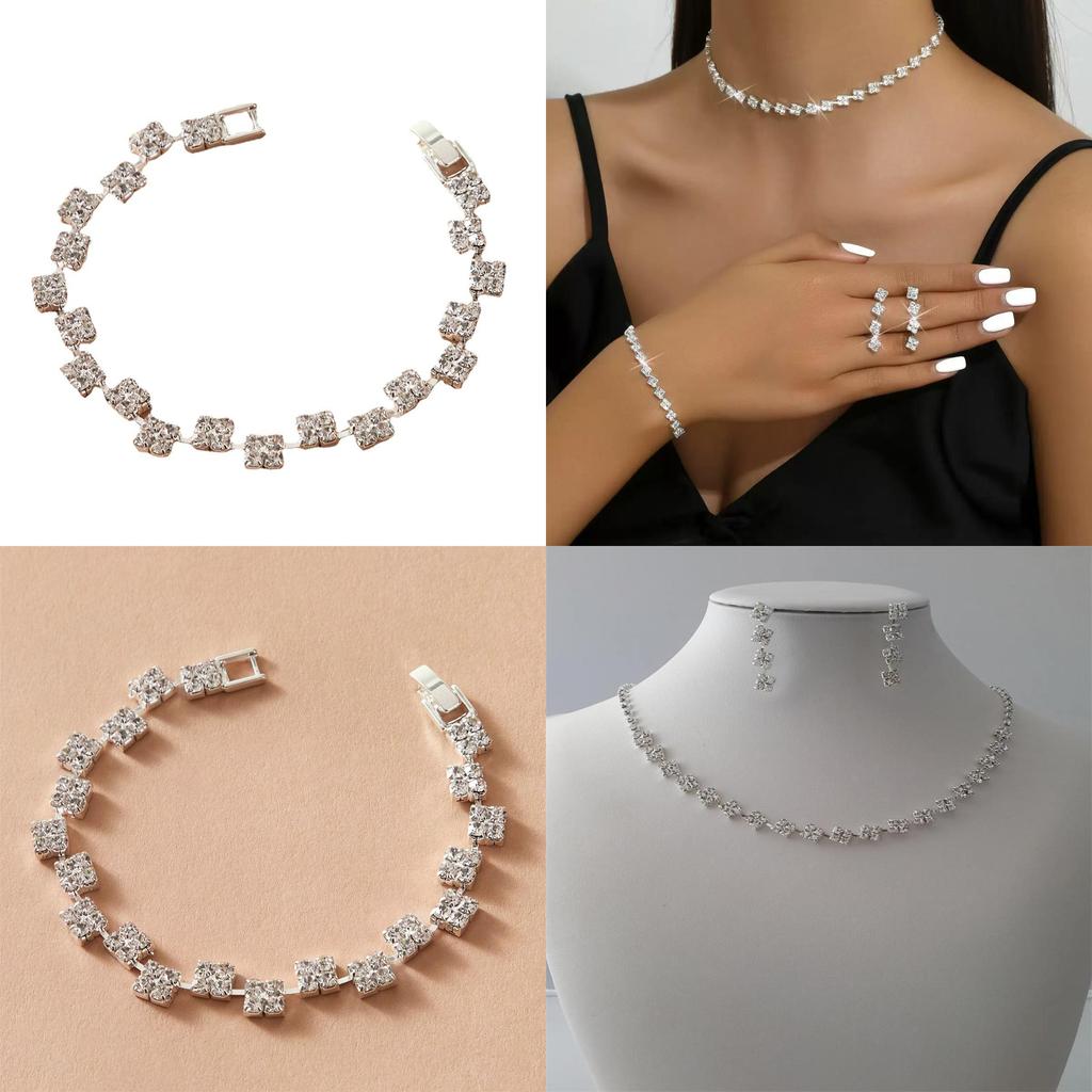 Jewelry Set With Water Drill For Bridal Wedding Gift With Geometric Design For Women