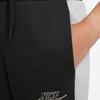 Nike Детские флисовые спортивные брюки с вышитым логотипом на шнурке, цветные, черные, DJ5834-010