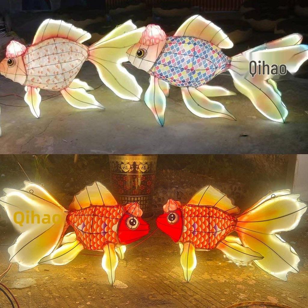Luminous Fish-Shaped Waterproof Lanterns for Restaurants with Colored Flower Chandelier Lights