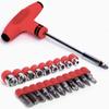 21Pcs/set Multi-Function T-handle Wrench Hex Socket Phillips Torx Slotted Screwdriver Bit Set