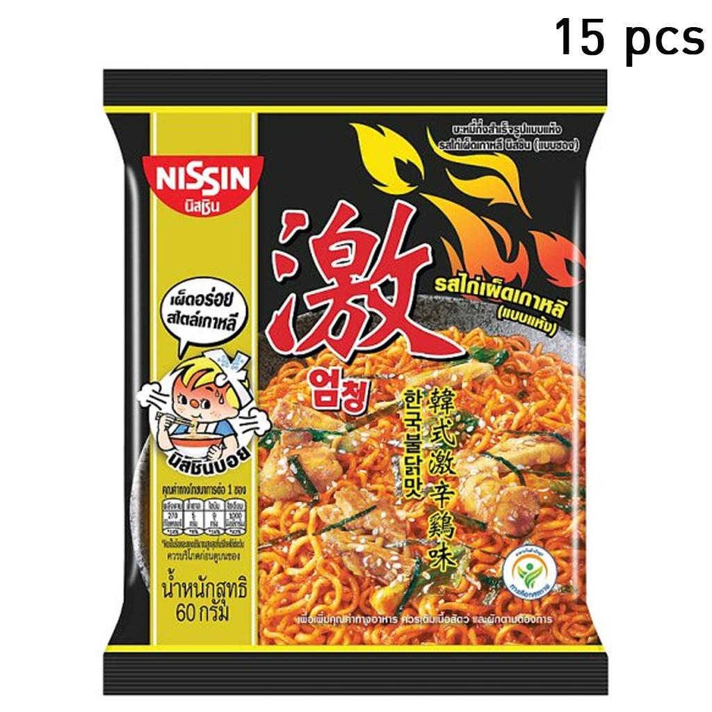 NISSIN Instant Noodles Premium Korean Hot Chilli Chicken Flavour (Dry Type) 60 G. X 5 / 10 / 15 / 20 Pcs