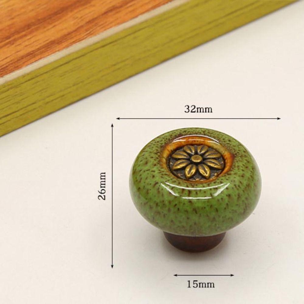 Single Hole Ceramic Cabinet Knob European Style Drawer Knobs Door Pull Handles Children's Room