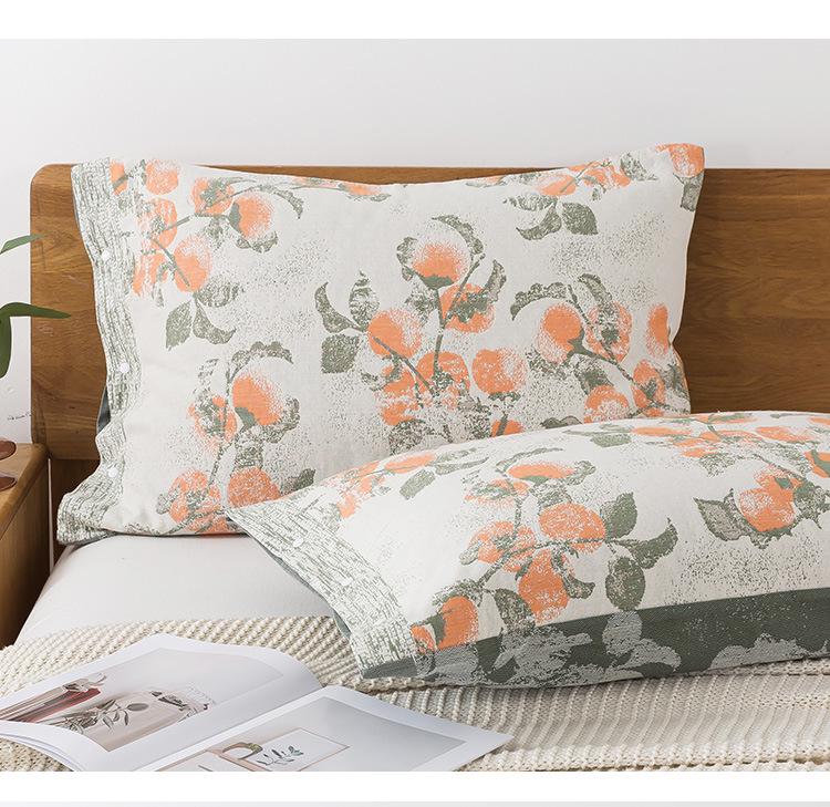 Наволочка из чистого хлопка с марлевой фактурой: Не скатывается, не выцветает, впитывает пот, устойчив к пятнам - Идеально для взрослых.