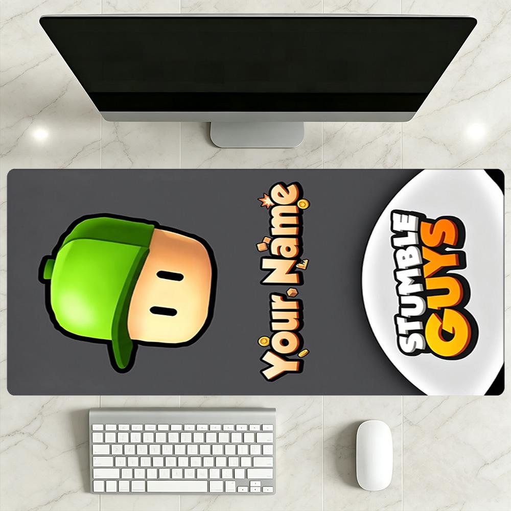 Stumble Guys Personalized Text Mouse Pad Keyboard Pad Study Desk Mat Non-Slip Rubber Base Computer Desk Office Decoration Accessory