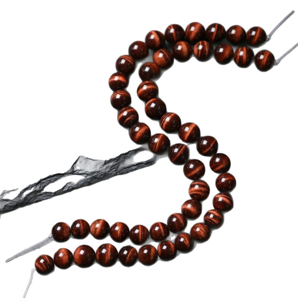 Natural red tiger eye stone loose beads semi-finished product DIY Handmade beaded bracelets, necklaces, jewelry accessories, beaded items for women