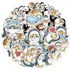 10/50PCS Cute Shark Hooded Fun  Shark Cat  Stickers Waterproof DIYSticker Pack for Watercup Laptop Scrapbook Notebook Diary Stickers