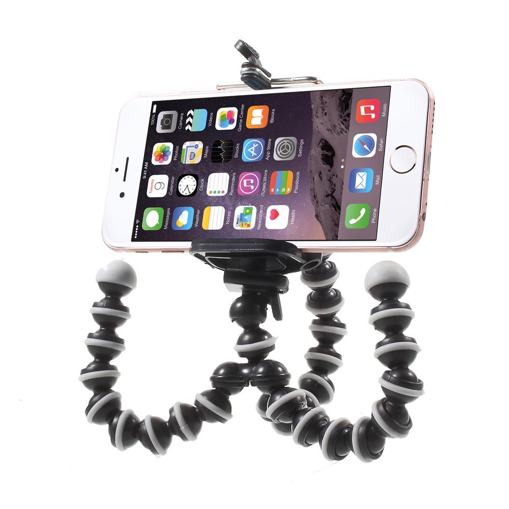 5122+T21 Гибкий настольный штатив Octopus Stand с зажимом для мобильного телефона 5,5-8 см