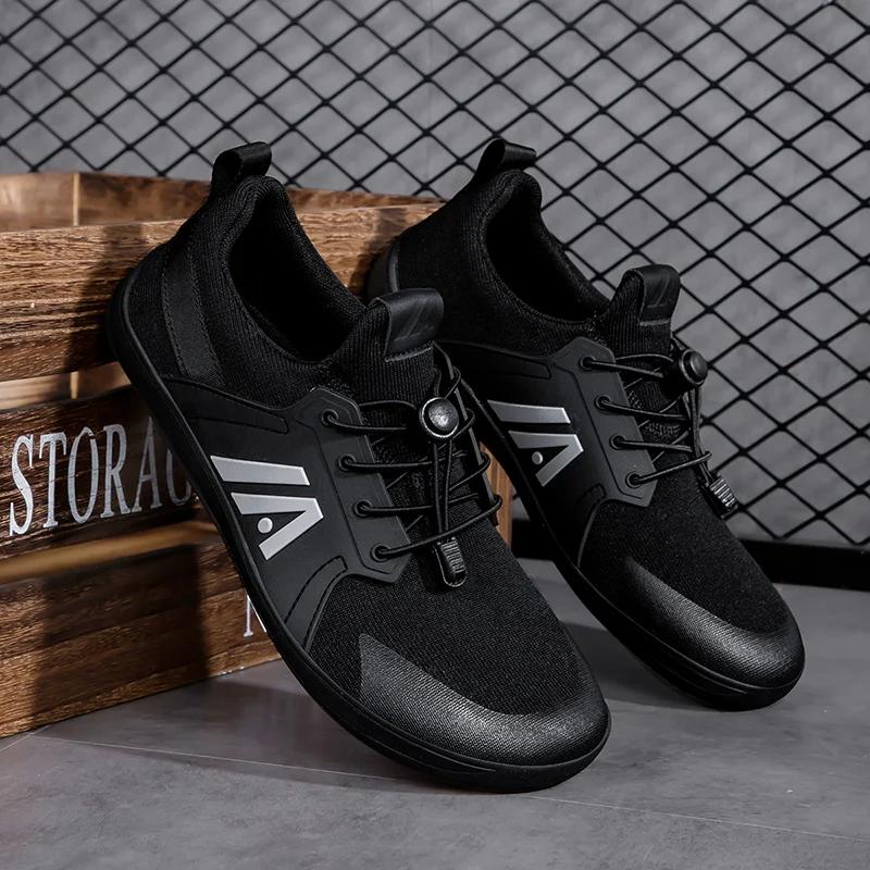 Новая широкая обувь унисекс, мужские туфли с дышащей сеткой, босиком, с широким носком, фирменные туфли на плоской подошве, мягкая подошва с нулевым падением, кроссовки с широким носком, большие размеры