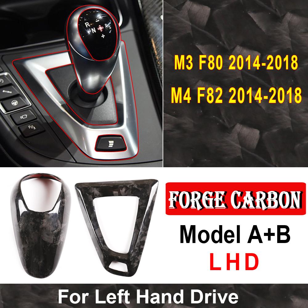 Car Gear Shift Knob Cover Trim True Carbon Fiber For BMW M2 F87 M3 F80 M4 F82 F83 M5 F10 X5M F85 X6M F86 LHD RHD