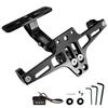Socpuro Motorcycle License Plate Holder Black LED Light License Plate Holder Universal Aluminum Alloy