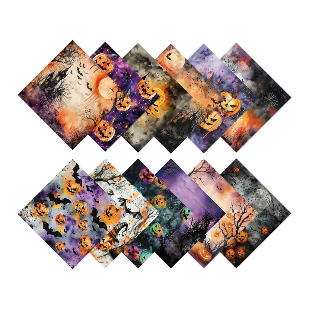 Набор бумаги с узором на Хэллоуин, декоративная бумага для изготовления открыток, рукоделия, скрапбукинга, украшения